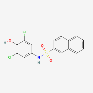 molecular formula C16H11Cl2NO3S B3577134 N-(3,5-dichloro-4-hydroxyphenyl)naphthalene-2-sulfonamide 
