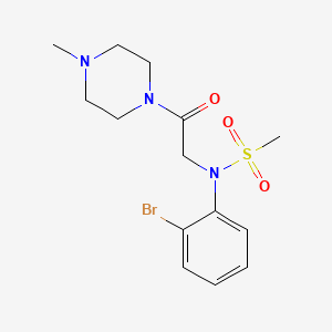 molecular formula C14H20BrN3O3S B3577140 N-(2-bromophenyl)-N-[2-(4-methylpiperazin-1-yl)-2-oxoethyl]methanesulfonamide 