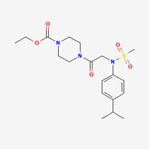 molecular formula C19H29N3O5S B3577154 ethyl 4-[N-(4-isopropylphenyl)-N-(methylsulfonyl)glycyl]-1-piperazinecarboxylate 
