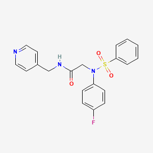 molecular formula C20H18FN3O3S B3577157 N~2~-(4-fluorophenyl)-N~2~-(phenylsulfonyl)-N~1~-(4-pyridinylmethyl)glycinamide 