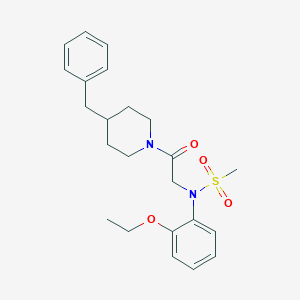 molecular formula C23H30N2O4S B3577216 N-[2-(4-benzyl-1-piperidinyl)-2-oxoethyl]-N-(2-ethoxyphenyl)methanesulfonamide 