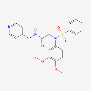 molecular formula C22H23N3O5S B3577230 N~2~-(3,4-dimethoxyphenyl)-N~2~-(phenylsulfonyl)-N~1~-(4-pyridinylmethyl)glycinamide 