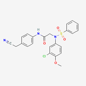 molecular formula C23H20ClN3O4S B3577245 N~2~-(3-chloro-4-methoxyphenyl)-N~1~-[4-(cyanomethyl)phenyl]-N~2~-(phenylsulfonyl)glycinamide 