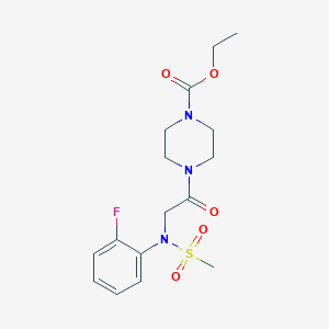 molecular formula C16H22FN3O5S B3577262 ethyl 4-[2-(2-fluoro-N-methylsulfonylanilino)acetyl]piperazine-1-carboxylate 