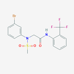 molecular formula C16H14BrF3N2O3S B3577268 N~2~-(3-bromophenyl)-N~2~-(methylsulfonyl)-N~1~-[2-(trifluoromethyl)phenyl]glycinamide 