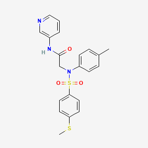 molecular formula C21H21N3O3S2 B3577277 N~2~-(4-methylphenyl)-N~2~-{[4-(methylthio)phenyl]sulfonyl}-N~1~-3-pyridinylglycinamide 