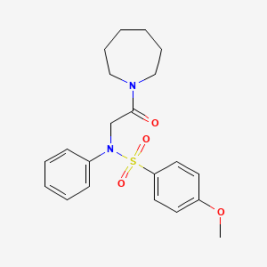 molecular formula C21H26N2O4S B3577304 N-[2-(1-azepanyl)-2-oxoethyl]-4-methoxy-N-phenylbenzenesulfonamide 