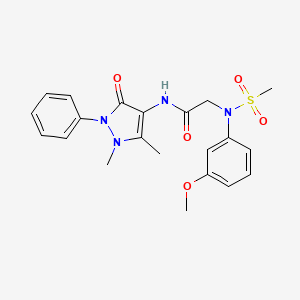 molecular formula C21H24N4O5S B3577313 N~1~-(1,5-dimethyl-3-oxo-2-phenyl-2,3-dihydro-1H-pyrazol-4-yl)-N~2~-(3-methoxyphenyl)-N~2~-(methylsulfonyl)glycinamide 