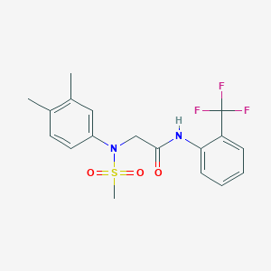 molecular formula C18H19F3N2O3S B3577325 N~2~-(3,4-dimethylphenyl)-N~2~-(methylsulfonyl)-N~1~-[2-(trifluoromethyl)phenyl]glycinamide 