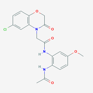 molecular formula C19H18ClN3O5 B357733 N-(2-acetamido-5-methoxyphenyl)-2-(6-chloro-3-oxo-1,4-benzoxazin-4-yl)acetamide CAS No. 874590-81-5