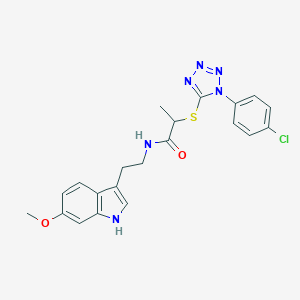 2-[1-(4-chlorophenyl)tetrazol-5-yl]sulfanyl-N-[2-(6-methoxy-1H-indol-3-yl)ethyl]propanamide