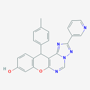 12-(4-methylphenyl)-2-(3-pyridinyl)-12H-chromeno[3,2-e][1,2,4]triazolo[1,5-c]pyrimidin-9-ol
