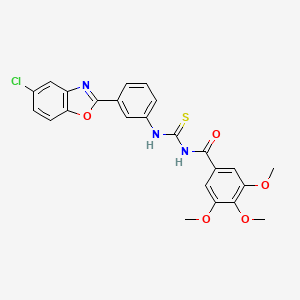 molecular formula C24H20ClN3O5S B3577443 N-{[3-(5-chloro-1,3-benzoxazol-2-yl)phenyl]carbamothioyl}-3,4,5-trimethoxybenzamide CAS No. 6382-77-0