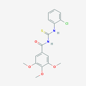 molecular formula C17H17ClN2O4S B3577460 N-[(2-chlorophenyl)carbamothioyl]-3,4,5-trimethoxybenzamide 