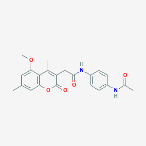 molecular formula C22H22N2O5 B357749 N-[4-(acetylamino)phenyl]-2-(5-methoxy-4,7-dimethyl-2-oxo-2H-chromen-3-yl)acetamide CAS No. 902012-79-7