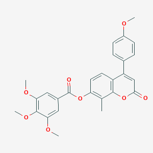 4-(4-methoxyphenyl)-8-methyl-2-oxo-2H-chromen-7-yl 3,4,5-trimethoxybenzoate