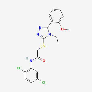 molecular formula C19H18Cl2N4O2S B3577607 N-(2,5-dichlorophenyl)-2-{[4-ethyl-5-(2-methoxyphenyl)-4H-1,2,4-triazol-3-yl]thio}acetamide 