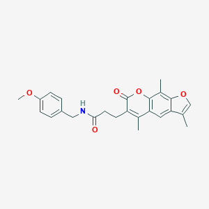 molecular formula C25H25NO5 B357768 N-(4-methoxybenzyl)-3-(3,5,9-trimethyl-7-oxo-7H-furo[3,2-g]chromen-6-yl)propanamide CAS No. 853900-12-6
