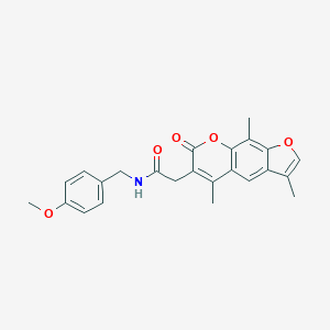 molecular formula C24H23NO5 B357770 N-(4-methoxybenzyl)-2-(3,5,9-trimethyl-7-oxo-7H-furo[3,2-g]chromen-6-yl)acetamide CAS No. 853900-53-5