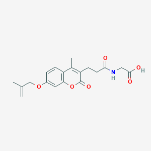 molecular formula C19H21NO6 B357776 [(3-{4-methyl-7-[(2-methyl-2-propenyl)oxy]-2-oxo-2H-chromen-3-yl}propanoyl)amino]acetic acid CAS No. 904501-98-0