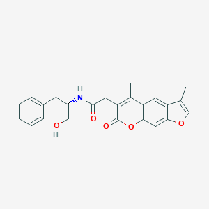 molecular formula C24H23NO5 B357782 N-(1-benzyl-2-hydroxyethyl)-2-(3,5-dimethyl-7-oxo-7H-furo[3,2-g]chromen-6-yl)acetamide CAS No. 956608-49-4