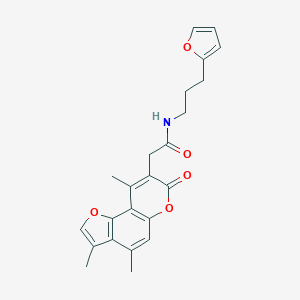 molecular formula C23H23NO5 B357785 N-[3-(2-furyl)propyl]-2-(3,4,9-trimethyl-7-oxo-7H-furo[2,3-f]chromen-8-yl)acetamide CAS No. 919732-23-3
