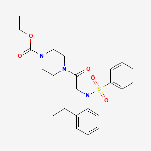 molecular formula C23H29N3O5S B3577880 ethyl 4-[N-(2-ethylphenyl)-N-(phenylsulfonyl)glycyl]-1-piperazinecarboxylate 