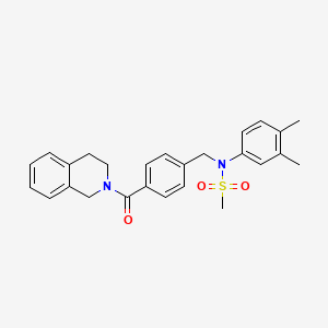 molecular formula C26H28N2O3S B3577990 N-(3,4-Dimethylphenyl)-N-(4-(1,2,3,4-tetrahydroisoquinoline-2-carbonyl)benzyl)methanesulfonamide 