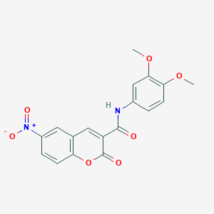 molecular formula C18H14N2O7 B3578013 N-(3,4-dimethoxyphenyl)-6-nitro-2-oxo-2H-chromene-3-carboxamide 