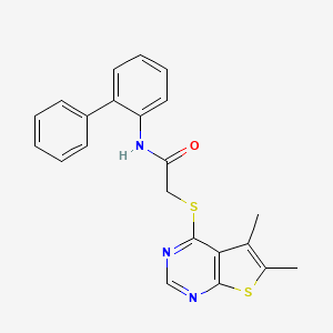 molecular formula C22H19N3OS2 B3578169 N-2-biphenylyl-2-[(5,6-dimethylthieno[2,3-d]pyrimidin-4-yl)thio]acetamide 