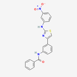molecular formula C22H16N4O3S B3578184 N-(3-{2-[(3-nitrophenyl)amino]-1,3-thiazol-4-yl}phenyl)benzamide 