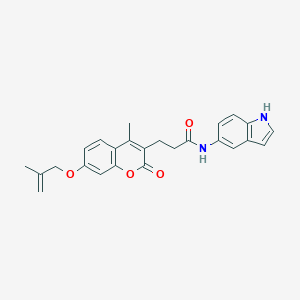 molecular formula C25H24N2O4 B357819 N-(1H-indol-5-yl)-3-{4-methyl-7-[(2-methyl-2-propenyl)oxy]-2-oxo-2H-chromen-3-yl}propanamide CAS No. 919732-81-3