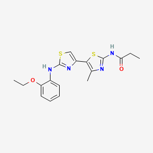 molecular formula C18H20N4O2S2 B3578197 N-(5-{2-[(2-ETHOXYPHENYL)AMINO]-1,3-THIAZOL-4-YL}-4-METHYL-1,3-THIAZOL-2-YL)PROPANAMIDE 