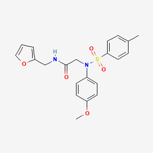 molecular formula C21H22N2O5S B3578238 N-[(FURAN-2-YL)METHYL]-2-[N-(4-METHOXYPHENYL)4-METHYLBENZENESULFONAMIDO]ACETAMIDE 