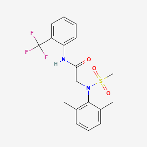 molecular formula C18H19F3N2O3S B3578249 N~2~-(2,6-dimethylphenyl)-N~2~-(methylsulfonyl)-N~1~-[2-(trifluoromethyl)phenyl]glycinamide 