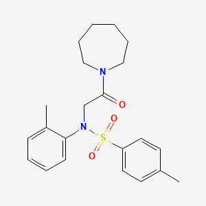 molecular formula C22H28N2O3S B3578268 N-[2-(1-azepanyl)-2-oxoethyl]-4-methyl-N-(2-methylphenyl)benzenesulfonamide 