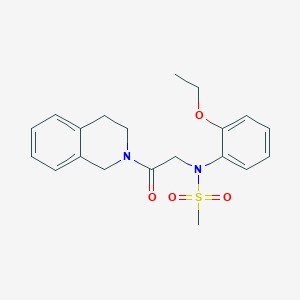 molecular formula C20H24N2O4S B3578292 N-[2-(3,4-dihydroisoquinolin-2(1H)-yl)-2-oxoethyl]-N-(2-ethoxyphenyl)methanesulfonamide 
