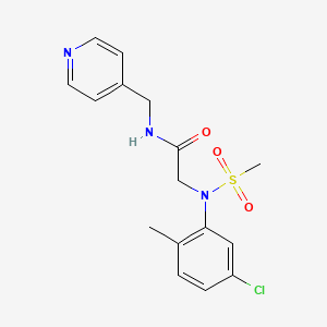 molecular formula C16H18ClN3O3S B3578307 N~2~-(5-chloro-2-methylphenyl)-N~2~-(methylsulfonyl)-N~1~-(4-pyridinylmethyl)glycinamide 