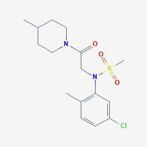 molecular formula C16H23ClN2O3S B3578312 N-(5-chloro-2-methylphenyl)-N-[2-(4-methyl-1-piperidinyl)-2-oxoethyl]methanesulfonamide 