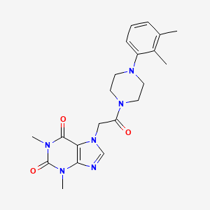 molecular formula C21H26N6O3 B3578513 7-{2-[4-(2,3-dimethylphenyl)piperazin-1-yl]-2-oxoethyl}-1,3-dimethyl-2,3,6,7-tetrahydro-1H-purine-2,6-dione 
