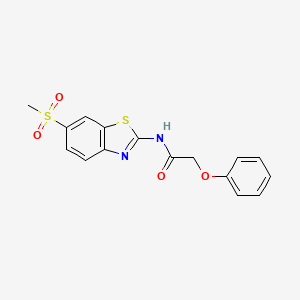 molecular formula C16H14N2O4S2 B3578531 N-[6-(methylsulfonyl)-1,3-benzothiazol-2-yl]-2-phenoxyacetamide 