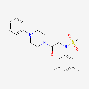 molecular formula C21H27N3O3S B3578838 N-(3,5-dimethylphenyl)-N-[2-oxo-2-(4-phenyl-1-piperazinyl)ethyl]methanesulfonamide 
