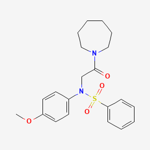 molecular formula C21H26N2O4S B3578874 N-[2-(1-azepanyl)-2-oxoethyl]-N-(4-methoxyphenyl)benzenesulfonamide 
