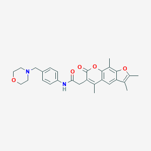 molecular formula C28H30N2O5 B357911 N-[4-(4-morpholinylmethyl)phenyl]-2-(2,3,5,9-tetramethyl-7-oxo-7H-furo[3,2-g]chromen-6-yl)acetamide CAS No. 921151-72-6