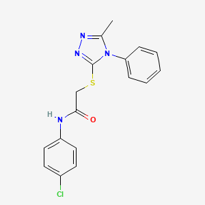 molecular formula C17H15ClN4OS B3579213 N-(4-chlorophenyl)-2-[(5-methyl-4-phenyl-1,2,4-triazol-3-yl)sulfanyl]acetamide 