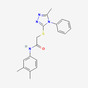 molecular formula C19H20N4OS B3579215 N-(3,4-dimethylphenyl)-2-[(5-methyl-4-phenyl-4H-1,2,4-triazol-3-yl)thio]acetamide 