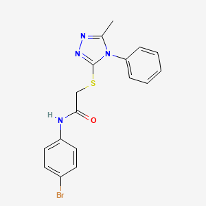 molecular formula C17H15BrN4OS B3579217 N-(4-bromophenyl)-2-[(5-methyl-4-phenyl-4H-1,2,4-triazol-3-yl)thio]acetamide 