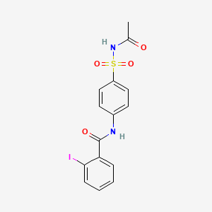 molecular formula C15H13IN2O4S B3579282 N-[4-(acetylsulfamoyl)phenyl]-2-iodobenzamide 