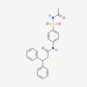 molecular formula C23H22N2O4S B3579291 N-{4-[(acetylamino)sulfonyl]phenyl}-3,3-diphenylpropanamide 
