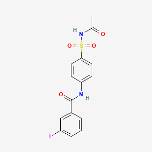 molecular formula C15H13IN2O4S B3579296 N-[4-(acetylsulfamoyl)phenyl]-3-iodobenzamide 